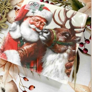 TOVAGLIOLI CARTA NATALE BABBO E RENNA