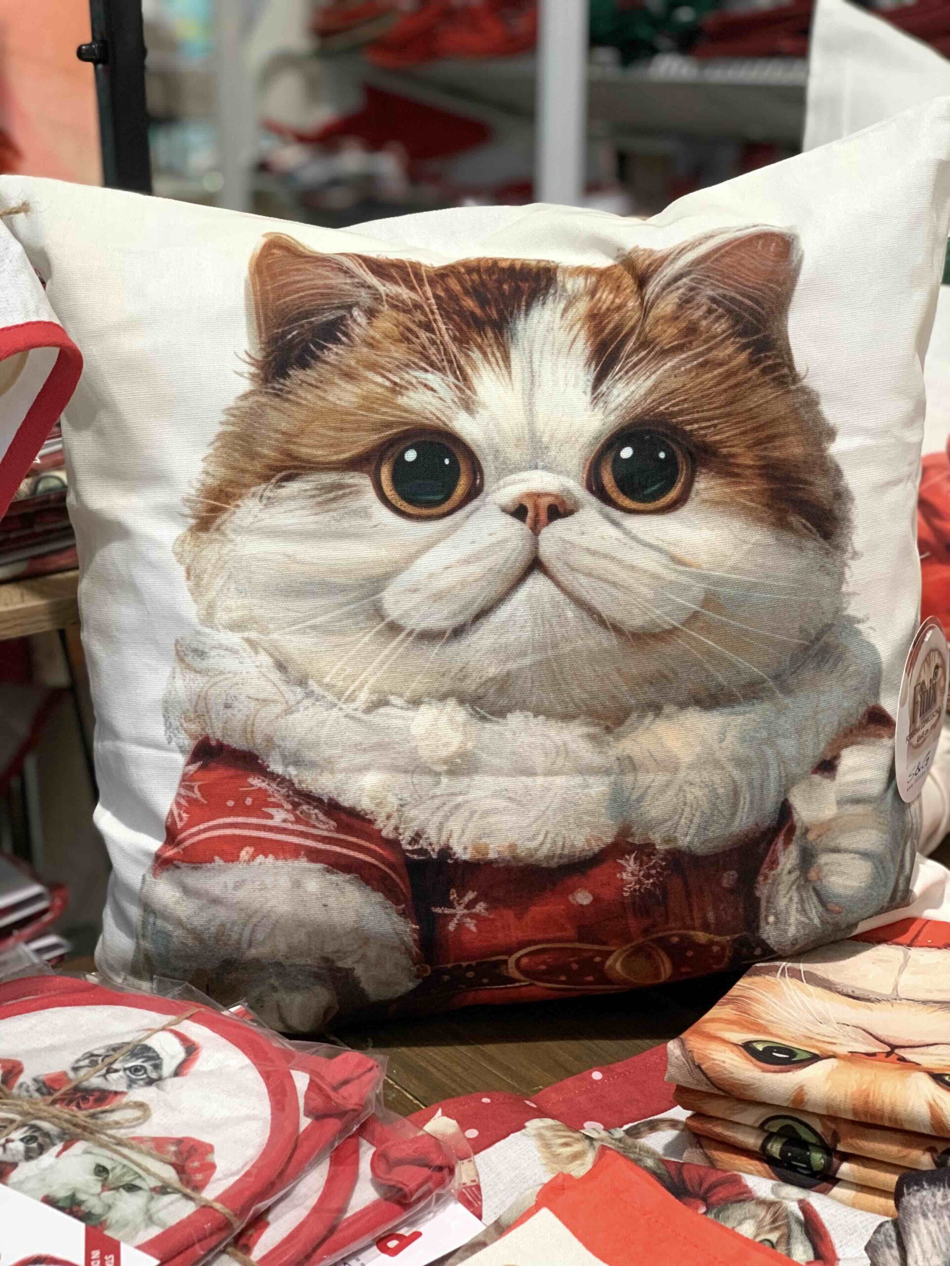 CUSCINO ARREDO GATTI NATALE - immagine 2