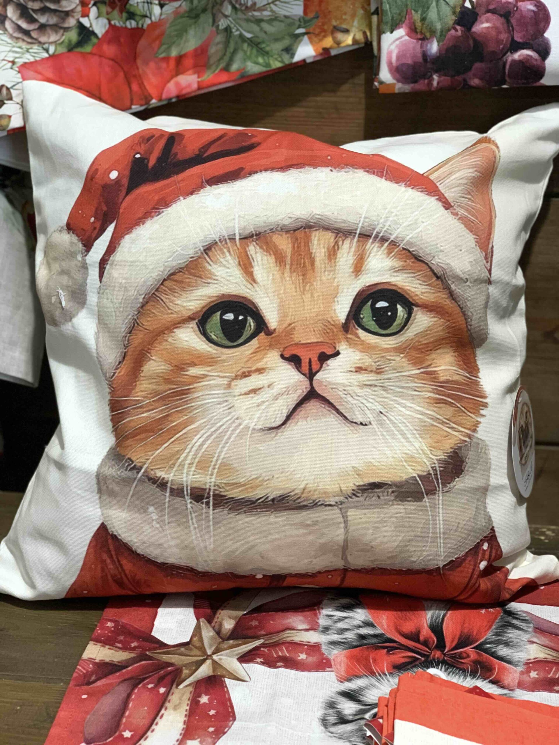 CUSCINO ARREDO GATTI NATALE - immagine 4