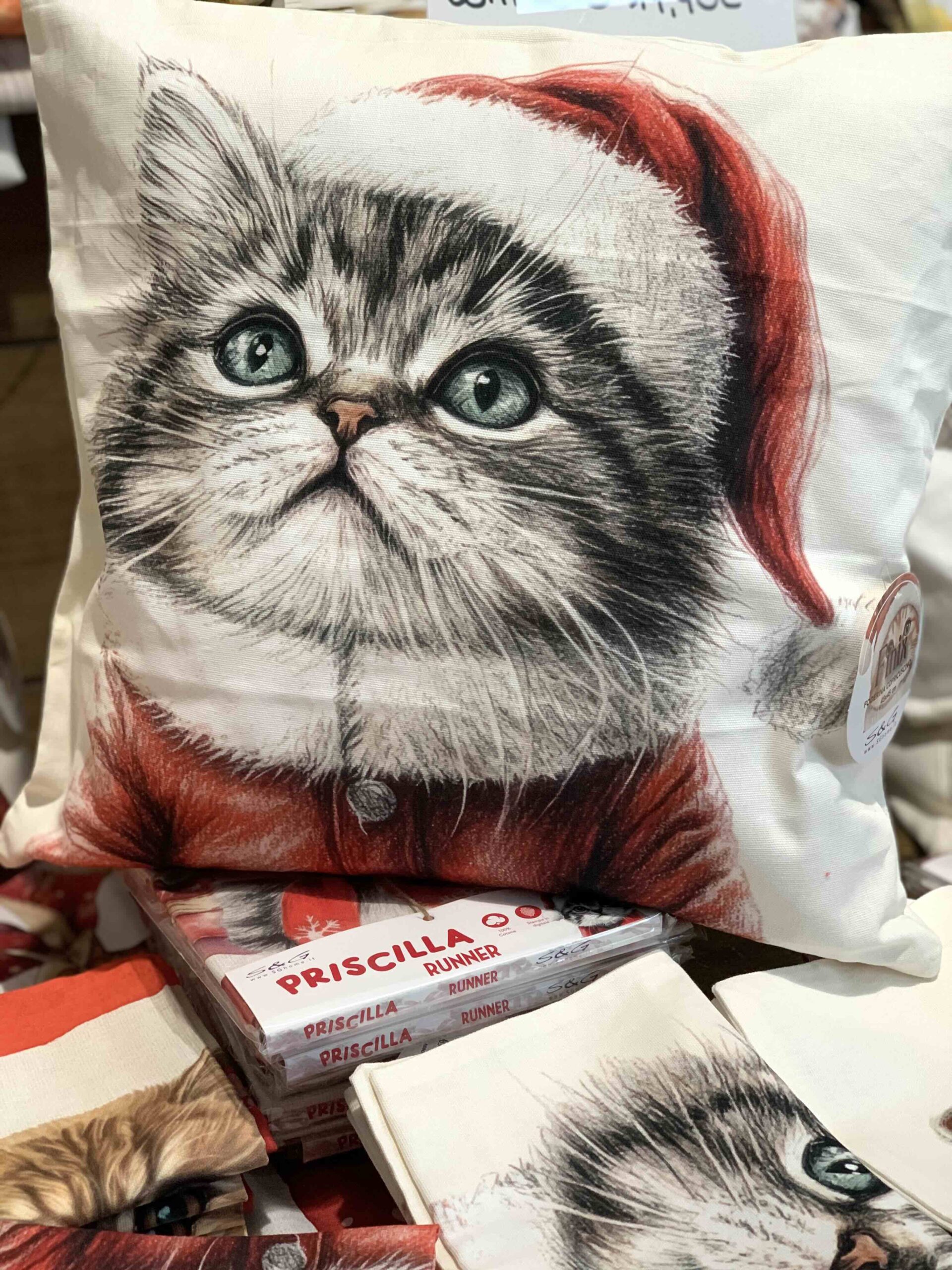 CUSCINO ARREDO GATTI NATALE - immagine 5