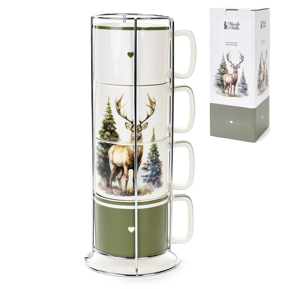 SET 4 TAZZE BOSCO INCANTATO NUVOLE DI STOFFA