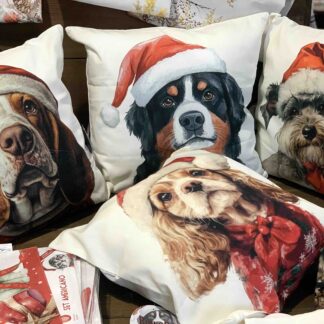 CUSCINO ARREDO CANI NATALE