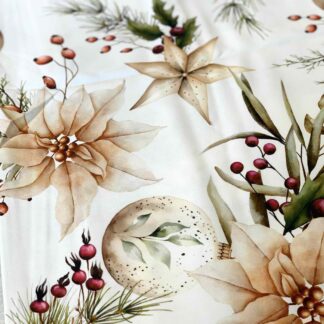 TOVAGLIA BACCHE STELLA NATALE BEIGE 140x240