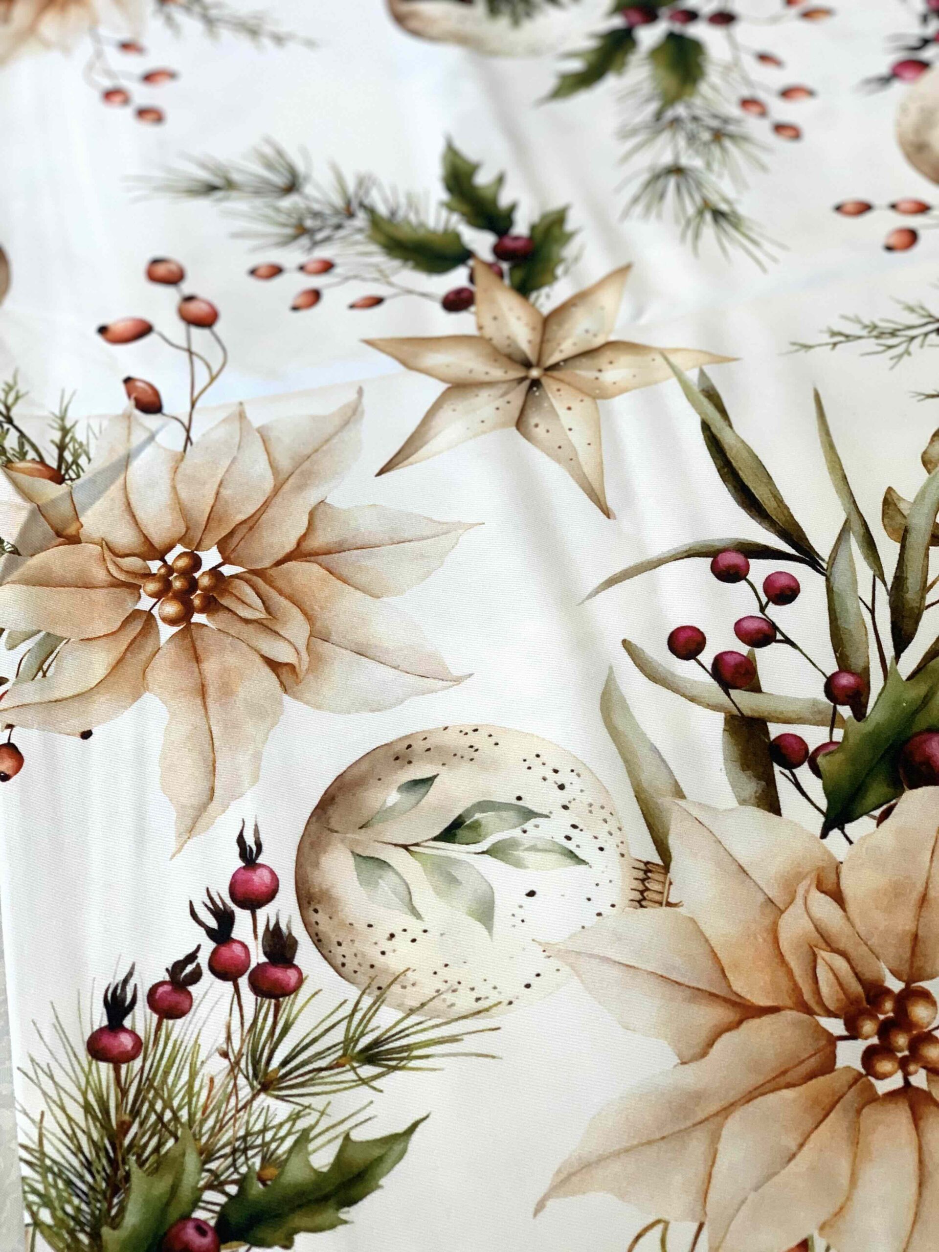 TOVAGLIA BACCHE STELLA NATALE BEIGE 140x240