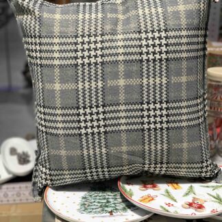 CUSCINO ARREDO SCOZZESE GRIGIO