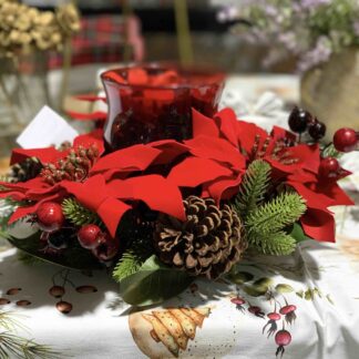 FANTIN PORTA CANDELA STELLE ROSSO