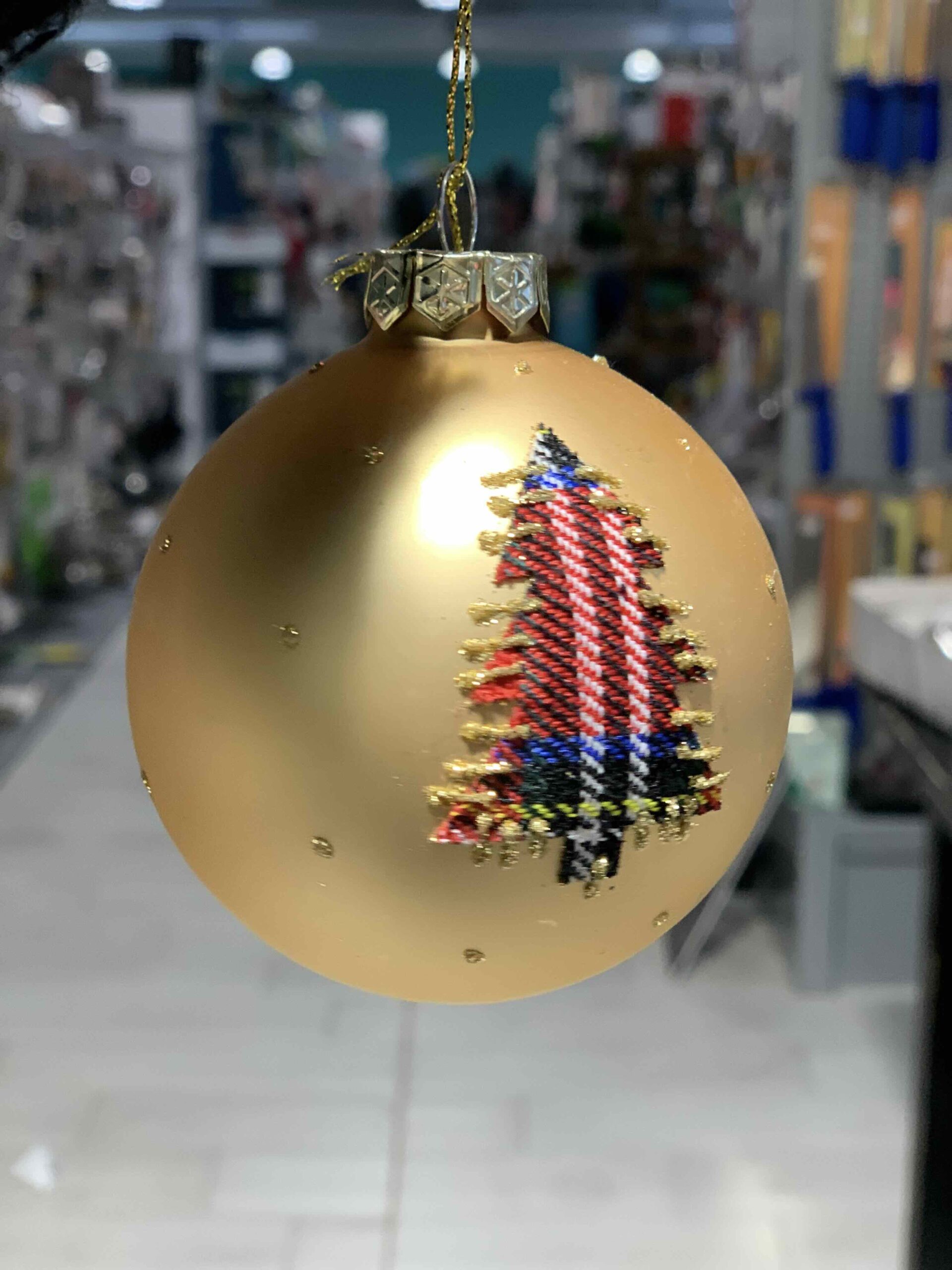 MERCURY PALLINA DI NATALE ORO DECORO SCOZZESE
