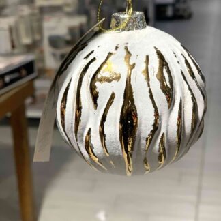 VACCHETTI PALLINA DI NATALE BIANCO OPACO ORO