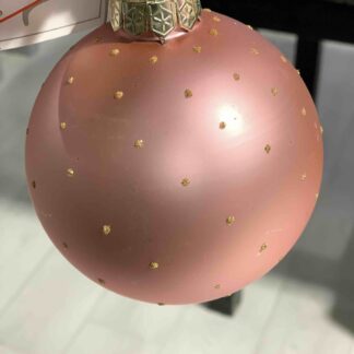 MERCURY PALLINA DI VETRO ROSA GLITTER ORO
