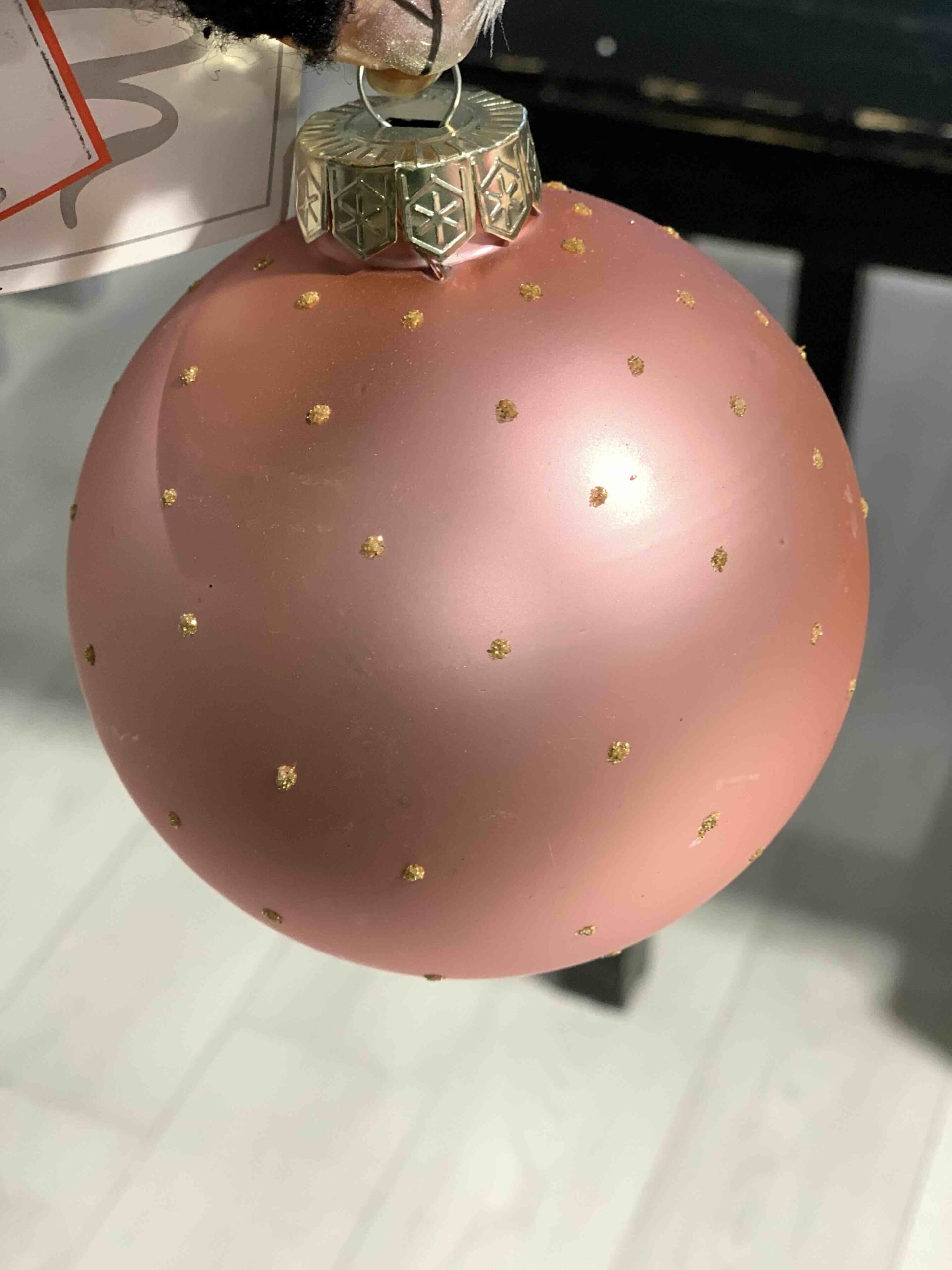 MERCURY PALLINA DI VETRO ROSA GLITTER ORO