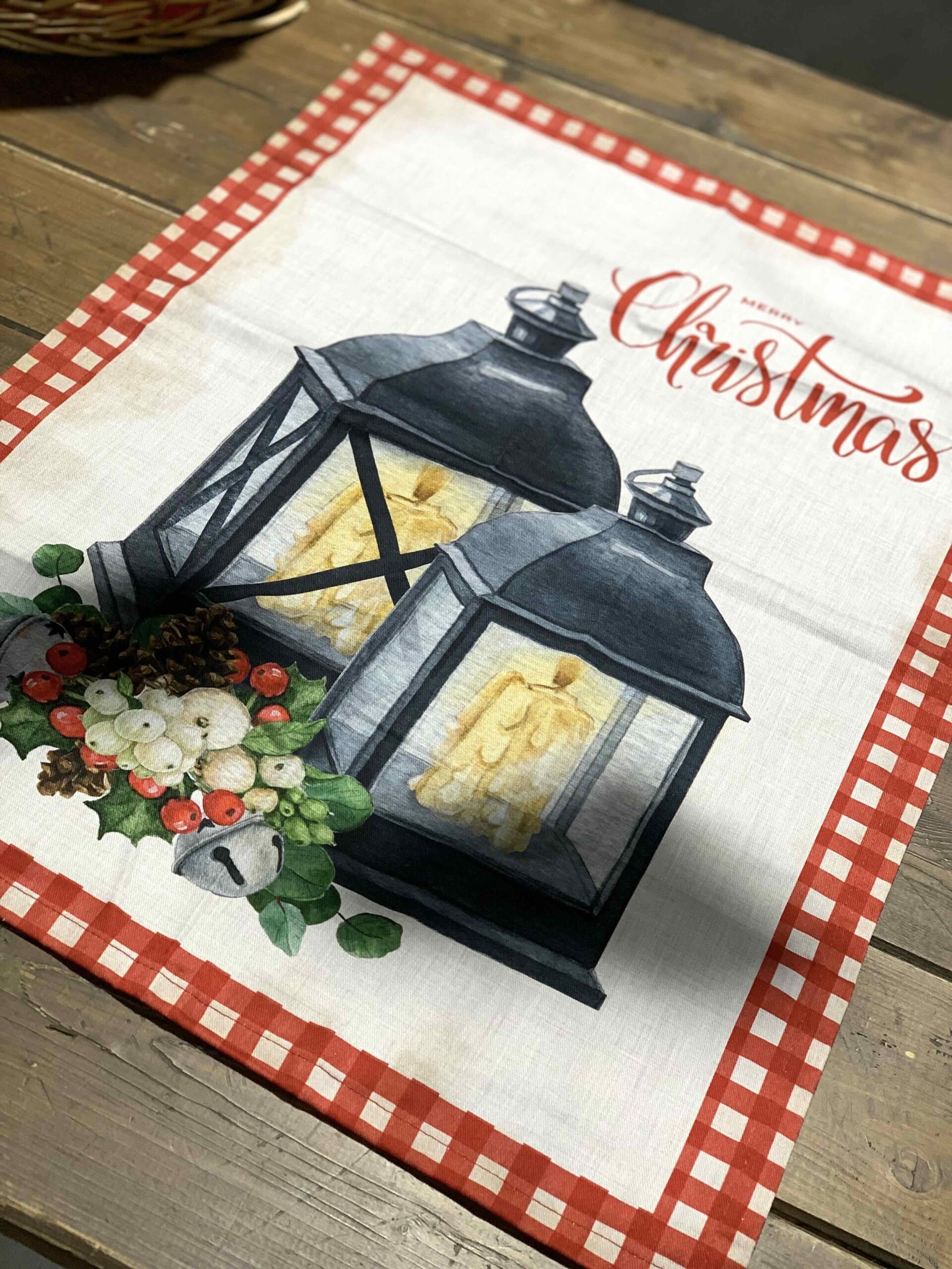 VINGI CANOVACCIO QUADRETTO LANTERNE NATALE