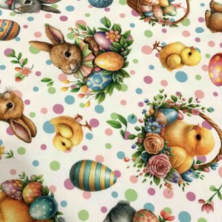 TOVAGLIA CONIGLIETTI PASQUA PICNIC POIS