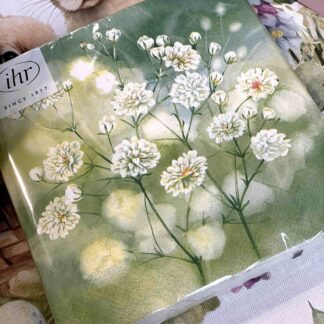 TOVAGLIOLI CARTA MAZZOLINO FIORI BIANCHI