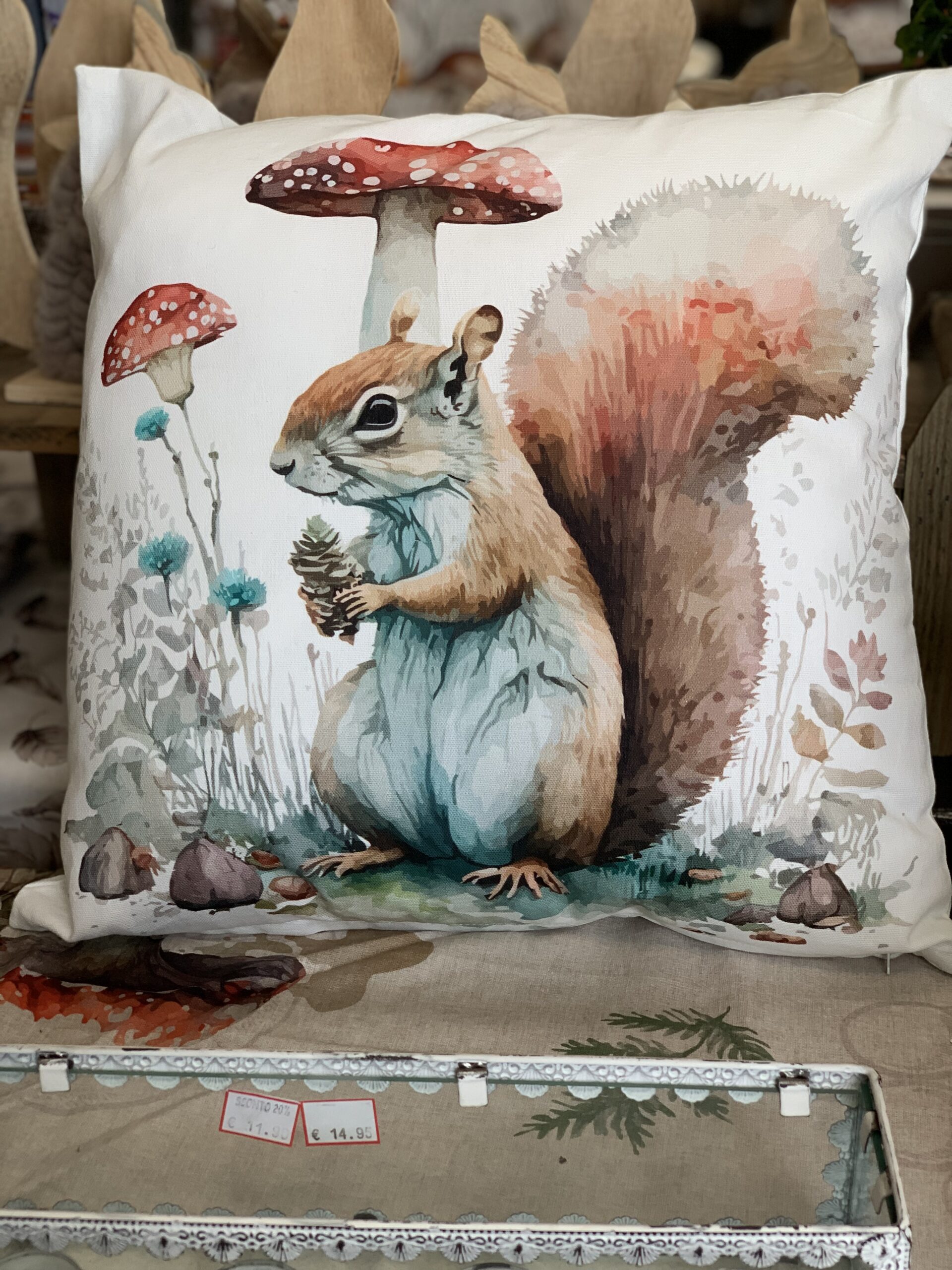 CUSCINO ARREDO FOX SCOIATTOLO